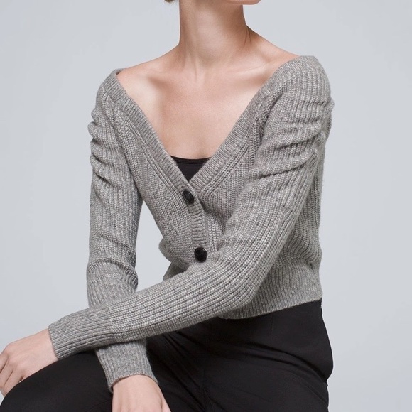 White House Black Market Sweaters - White House Black Market Off-The-Shoulder Slouchy Crop Cardigan